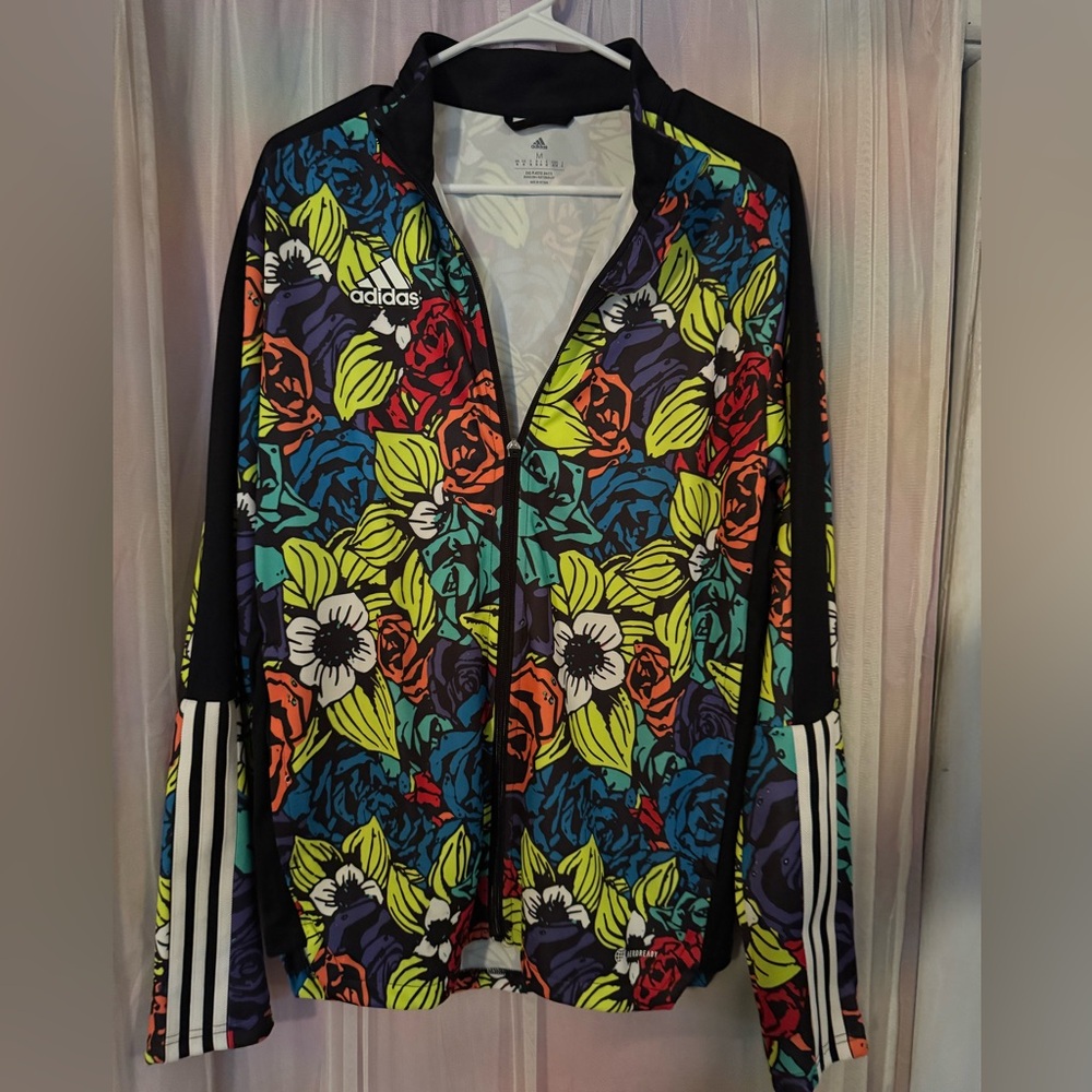 Adidas men’s floral track jacket! Medium!